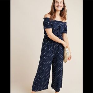 Anthropologie Findley Off-The-Shoulder Jumpsuit